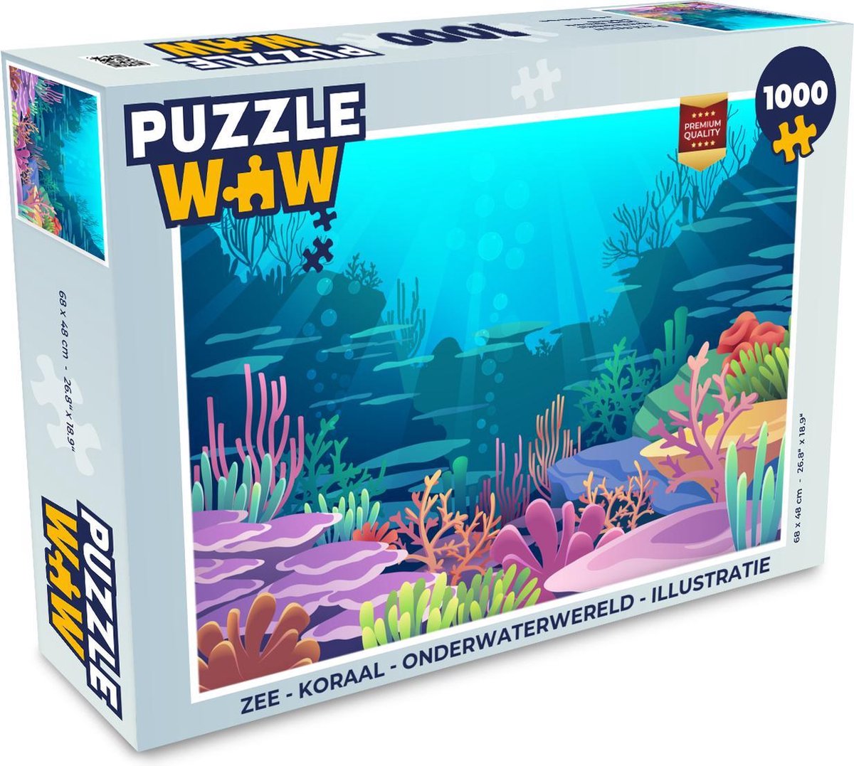 Puzzel Zee - Koraal - Onderwaterwereld - Illustratie - Legpuzzel - Puzzel 1000 stukjes volwassenen