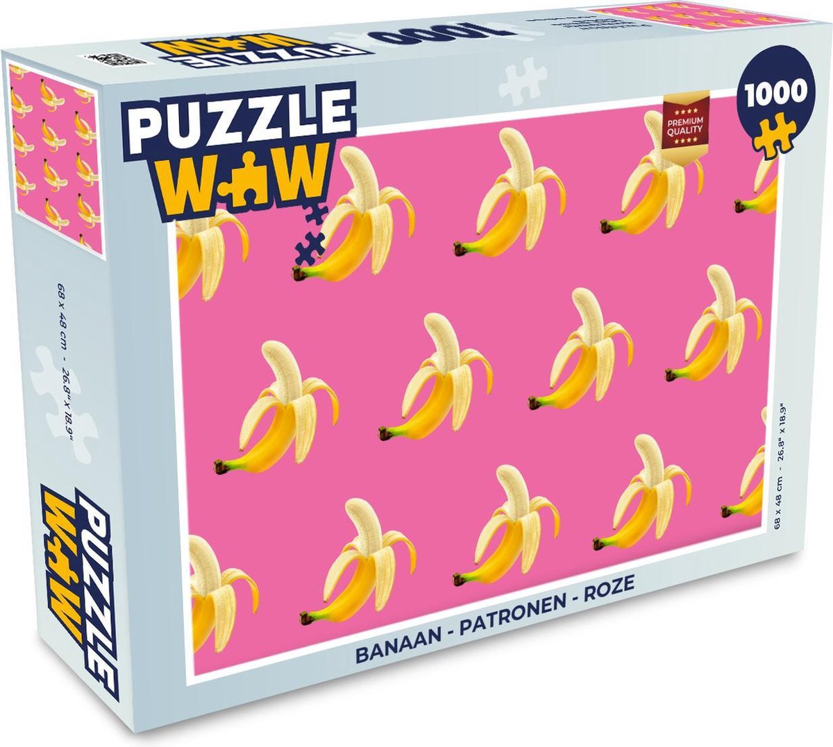 Puzzel - Puzzel 1000 stukjes volwassenen - Banaan - Patronen - Roze - Legpuzzel