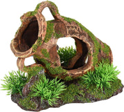 Aquarium decoratie Moza kruik + plant  - 16 x 11 x 13 cm