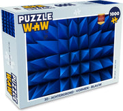 Puzzel 3D - Achtergrond - Vormen - Blauw - Legpuzzel - Puzzel 1000 stukjes volwassenen