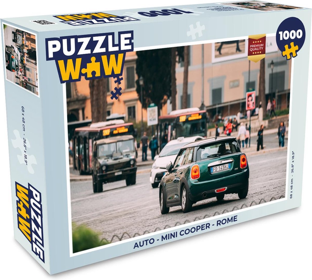 Puzzel Auto - Mini Cooper - Rome - Legpuzzel - Puzzel 1000 stukjes volwassenen