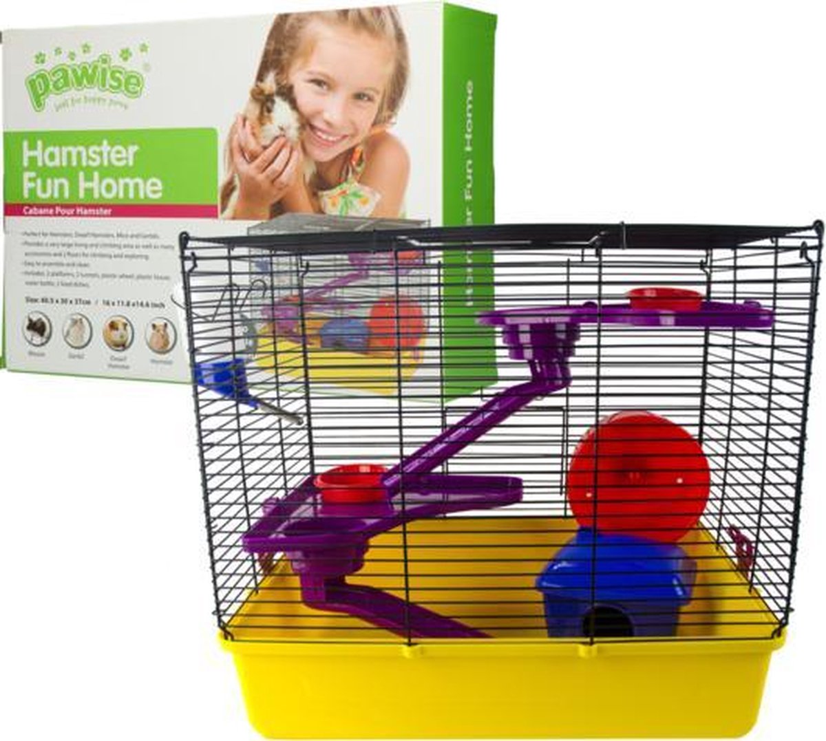 Hamster Fun Home Hamsterkooi L 41x30x37cm - Knaagdier Dierenkooi