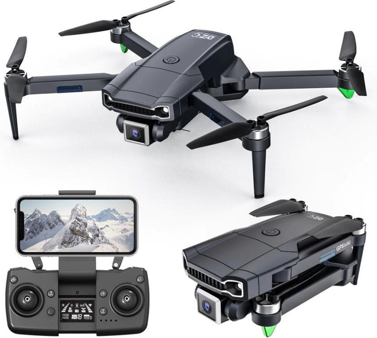 LUXWALLET LIBRA - 36KM/h - 229 Gram - WiFi GPS 4K Drone - 5MP - EIS Gimbal Stabilisator - 1200 Meter 5G Afstand + 2x Accu