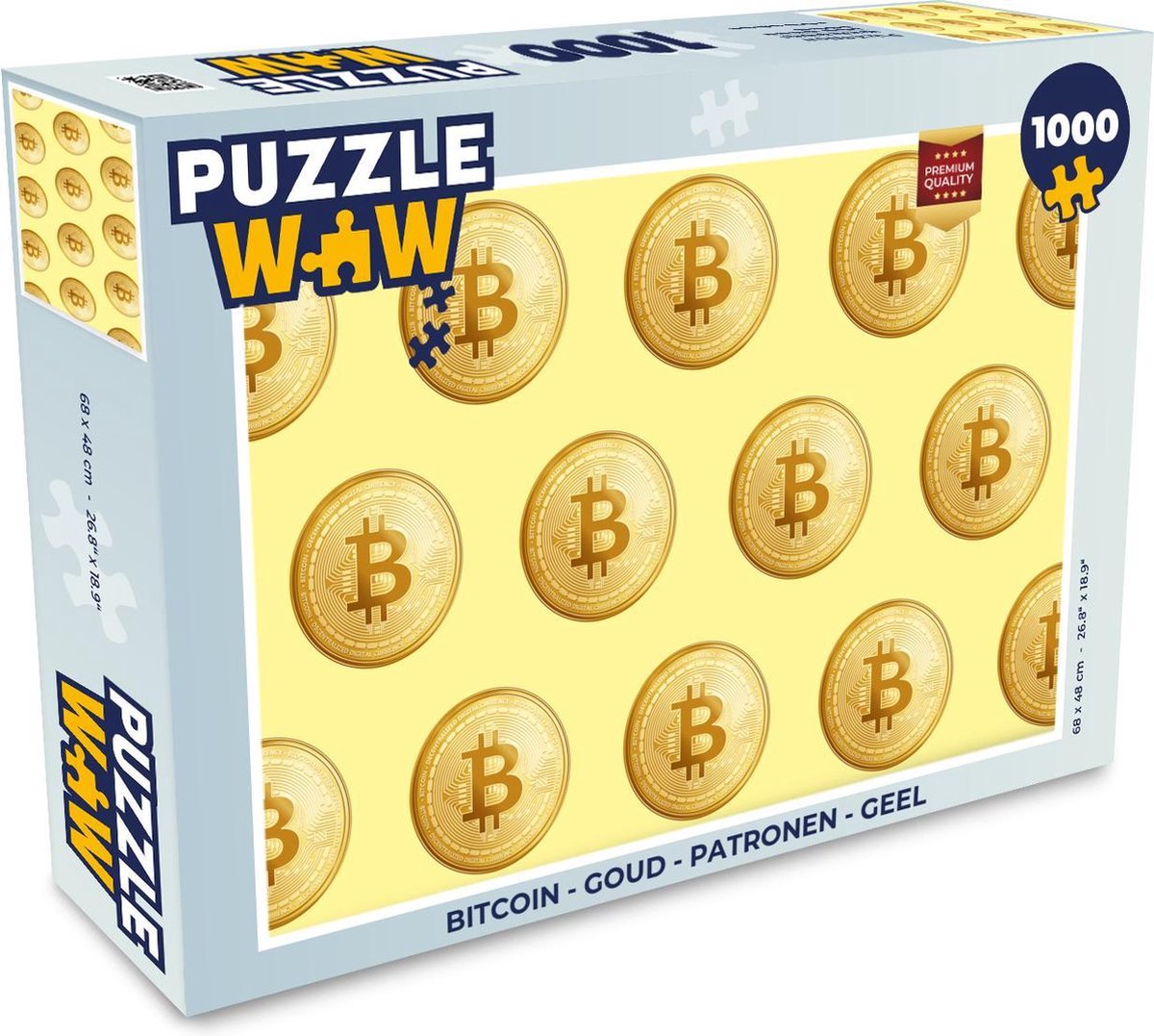 Puzzel - Puzzel 1000 stukjes volwassenen - Bitcoin - Goud - Patronen - Geel - Legpuzzel