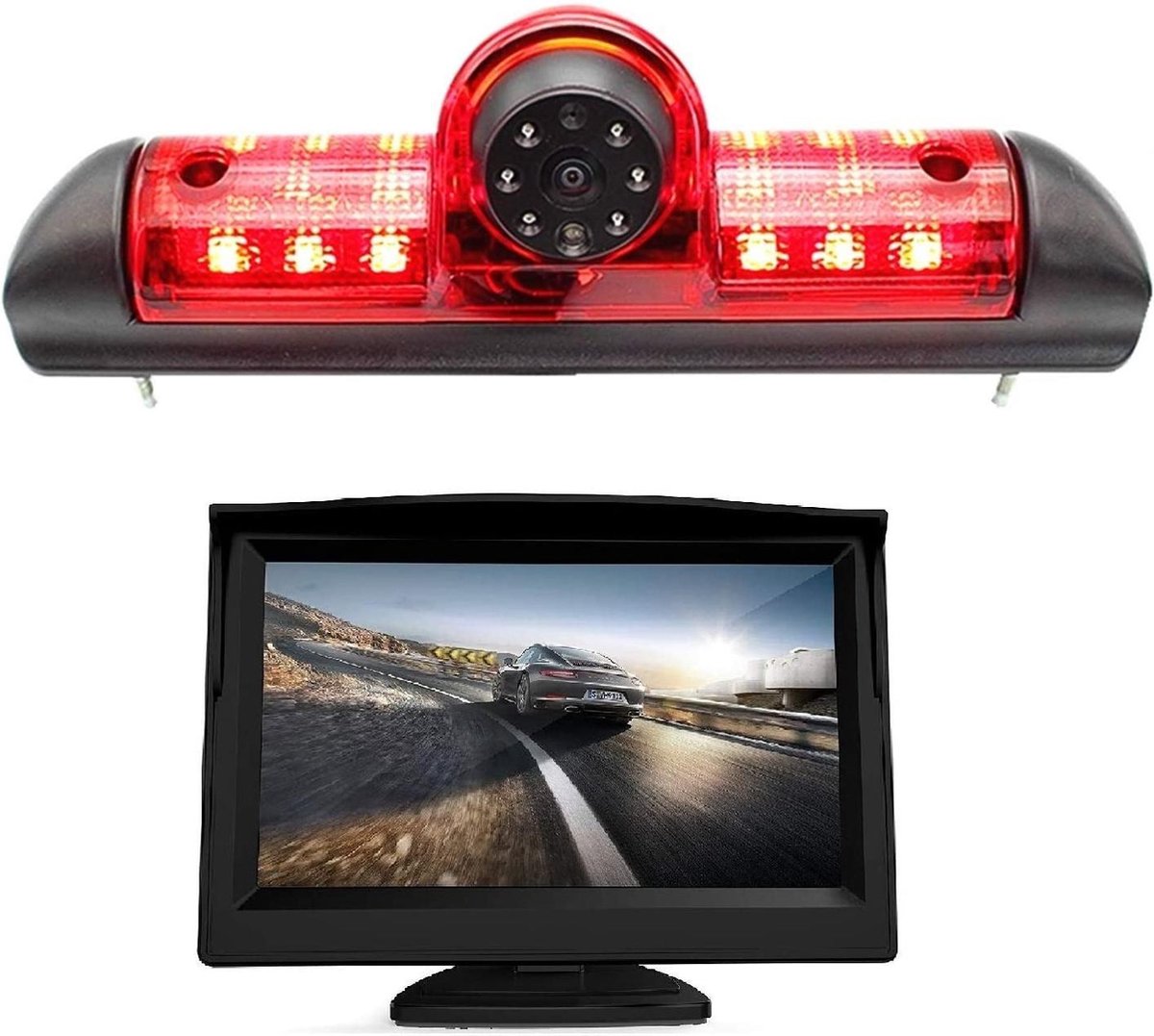 Misayeae - Achteruitrijcamera met Remlicht  + 5 Inch TFT Monitor Kit voor Fiat Ducato