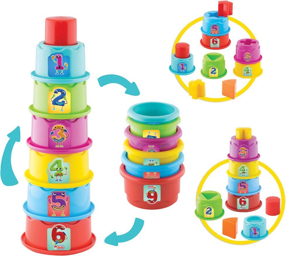 Stapelbekers - Stapeltoren - Vormenstoof - Vormenstoofpuzzel - Puzzel - Stapelringen