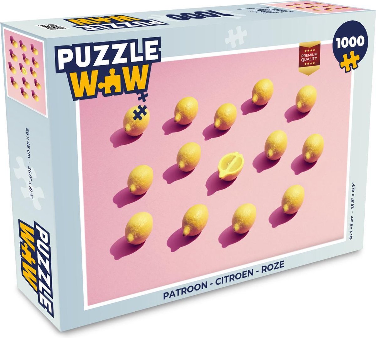 Puzzel Patroon - Citroen - Roze - Legpuzzel - Puzzel 1000 stukjes volwassenen