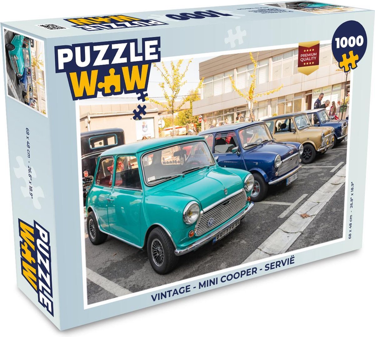 Puzzel Vintage - Mini Cooper - Servië - Legpuzzel - Puzzel 1000 stukjes volwassenen