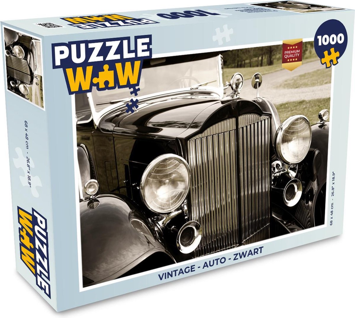Puzzel Vintage - Auto - Zwart - Legpuzzel - Puzzel 1000 stukjes volwassenen