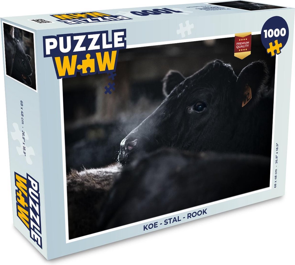 Puzzel Koe - Stal - Rook - Legpuzzel - Puzzel 1000 stukjes volwassenen