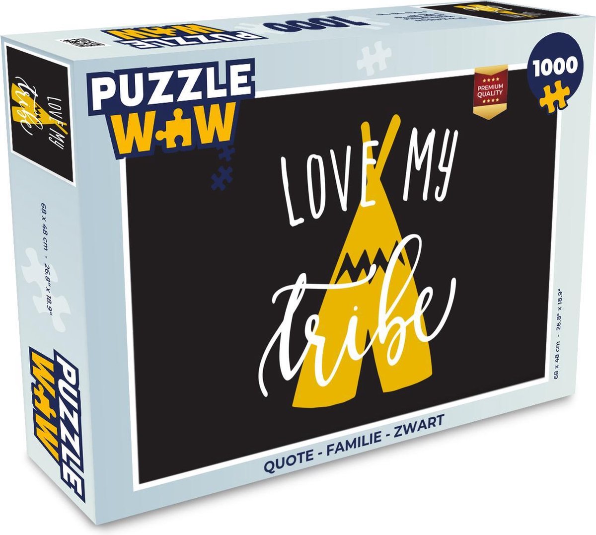Puzzel Quote - Familie - Zwart - Legpuzzel - Puzzel 1000 stukjes volwassenen