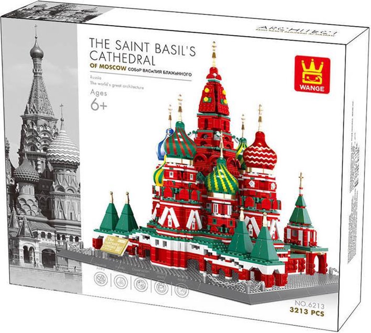 Wange 6213 Architecture - Basilius Kathedraal Moskou - 3213 onderdelen - Lego Compatibel - Bouwdoos