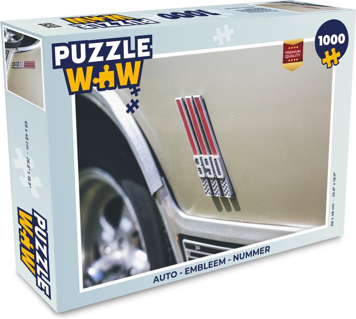 Puzzel Auto - Embleem - Nummer - Legpuzzel - Puzzel 1000 stukjes volwassenen
