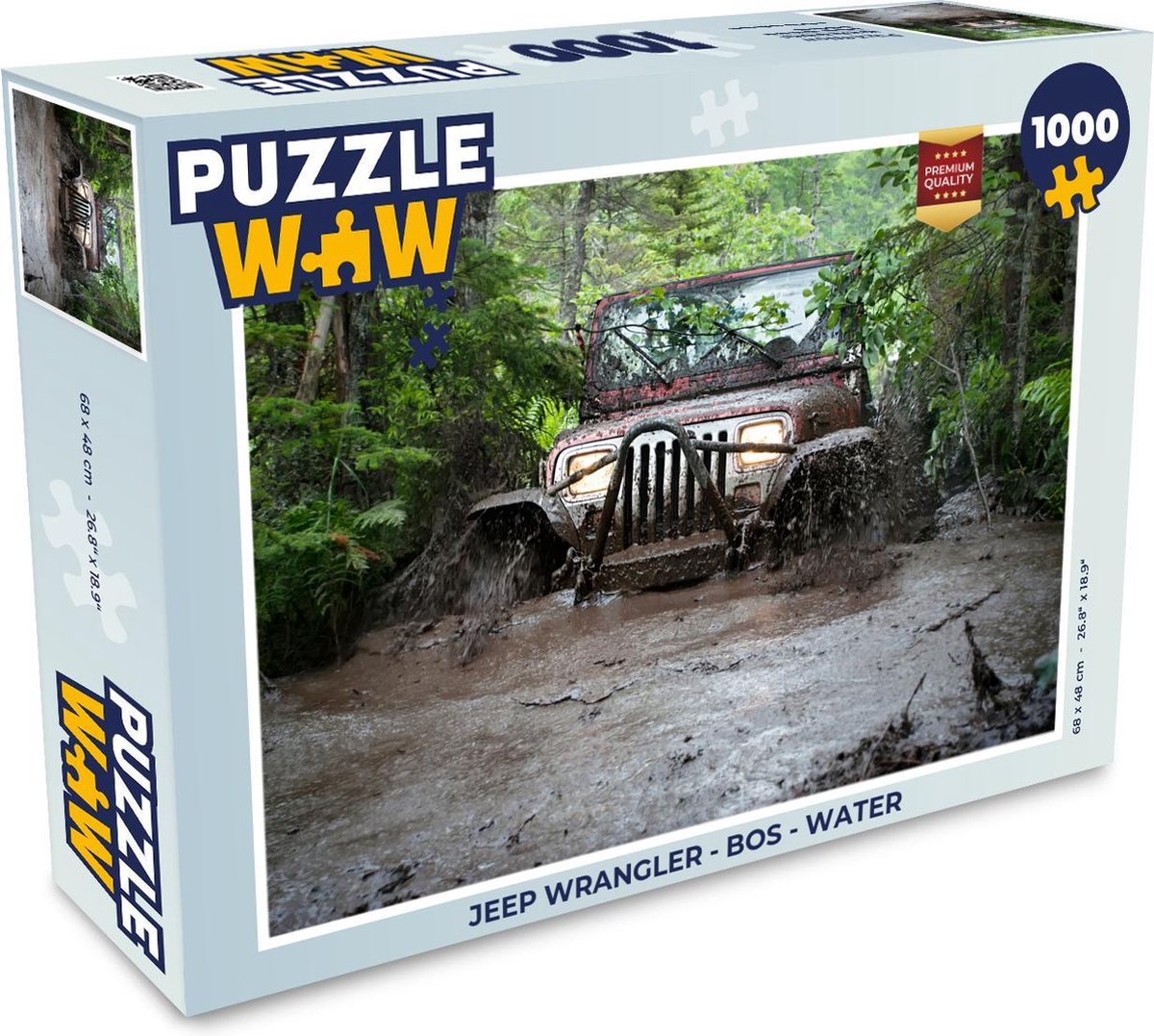 Puzzel Jeep Wrangler - Bos - Water - Legpuzzel - Puzzel 1000 stukjes volwassenen