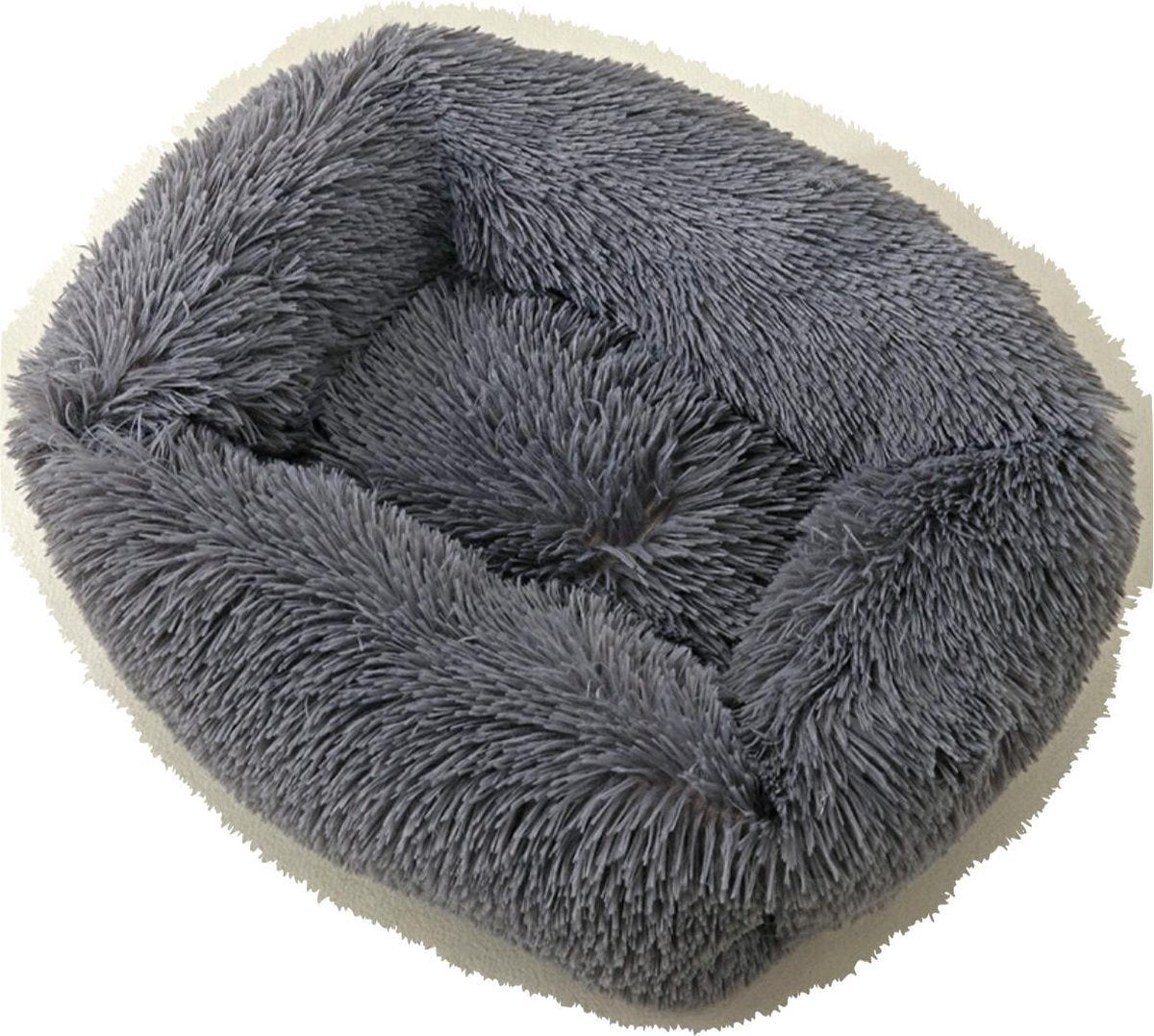Dogs&Co  Luxe Benchkussen - Hondenmand - Fluffy Hondenmand - Heerlijk zacht - 70x60cm Antraciet