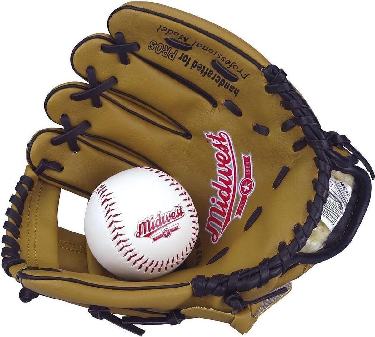 Midwest Honkbalhandschoen Met Bal Linkerhand Junior 23 Cm Bruin