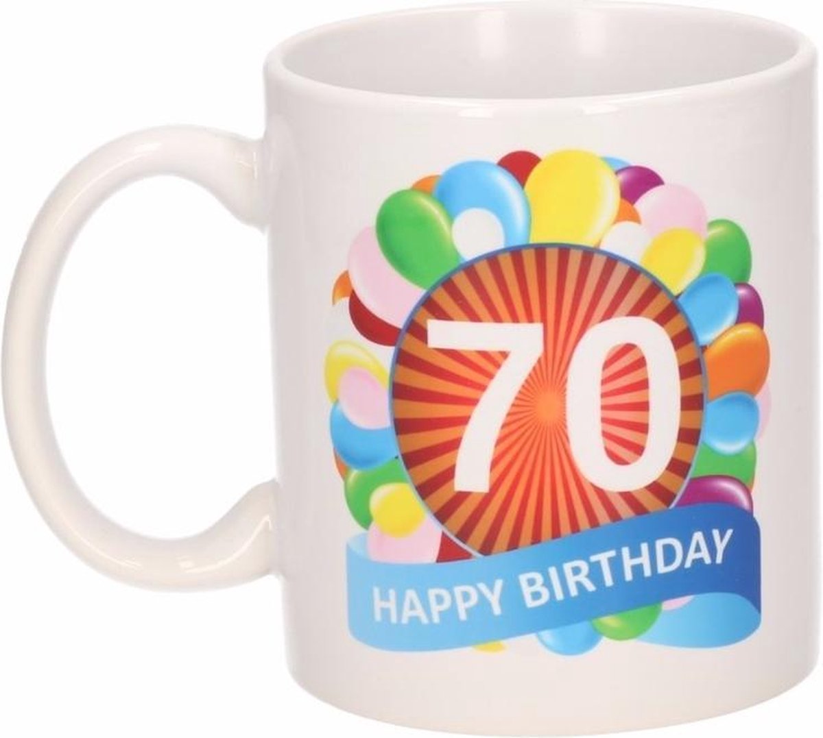 Verjaardag ballonnen mok / beker 70 jaar
