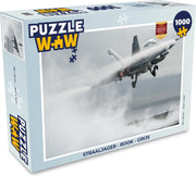 Puzzel Straaljager - Rook - Grijs - Legpuzzel - Puzzel 1000 stukjes volwassenen
