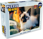 Puzzel Kat - Vacht - Zwart - Legpuzzel - Puzzel 1000 stukjes volwassenen