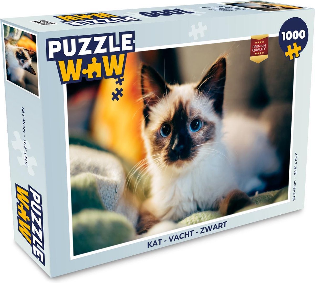 Puzzel Kat - Vacht - Zwart - Legpuzzel - Puzzel 1000 stukjes volwassenen