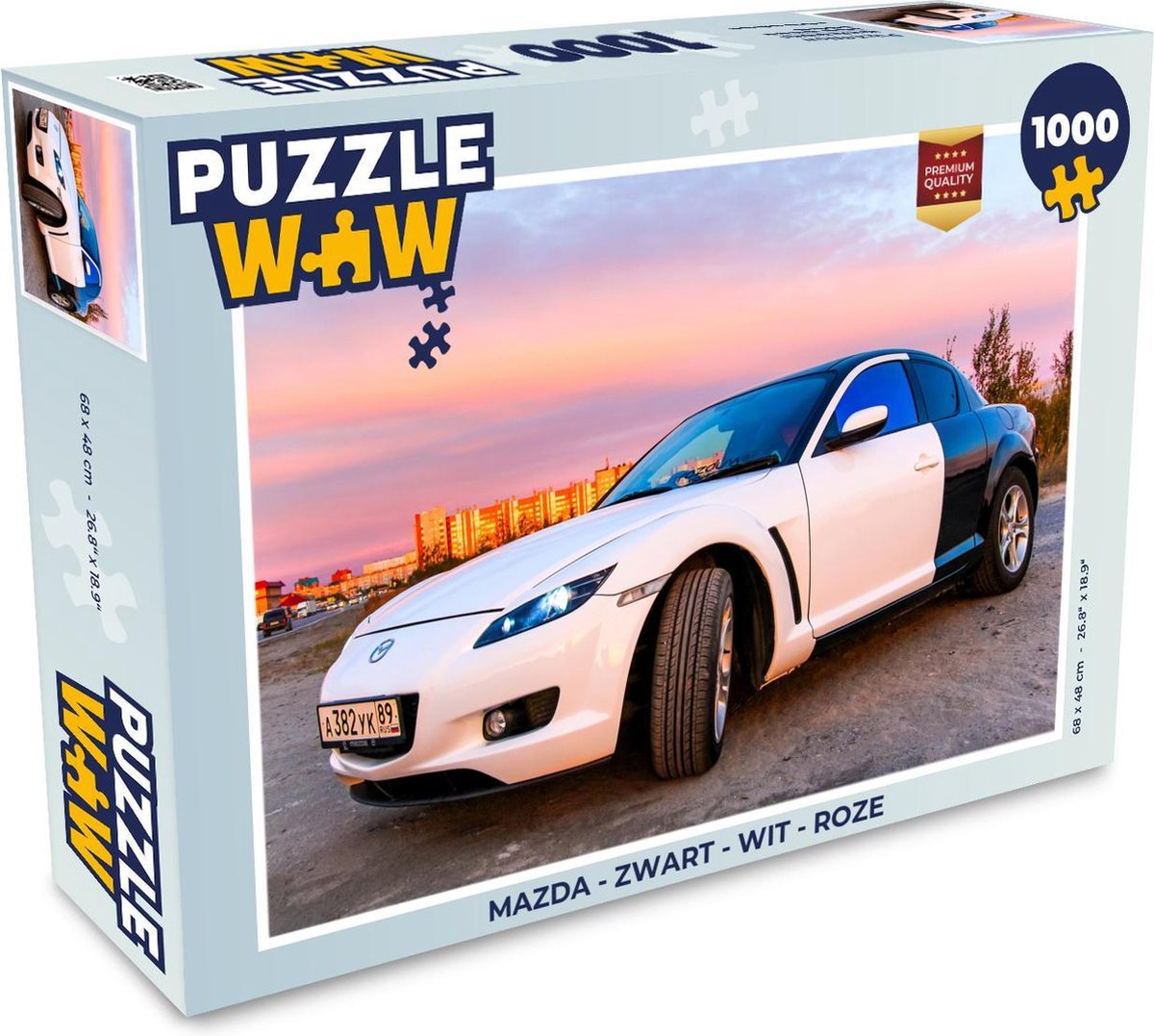 Puzzel Mazda - Zwart - Wit - Roze - Legpuzzel - Puzzel 1000 stukjes volwassenen