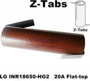 1 Stuk - Type - Z-Soldeerlippen - LG INR18650-HG2 20A 3000mAh 3.6V