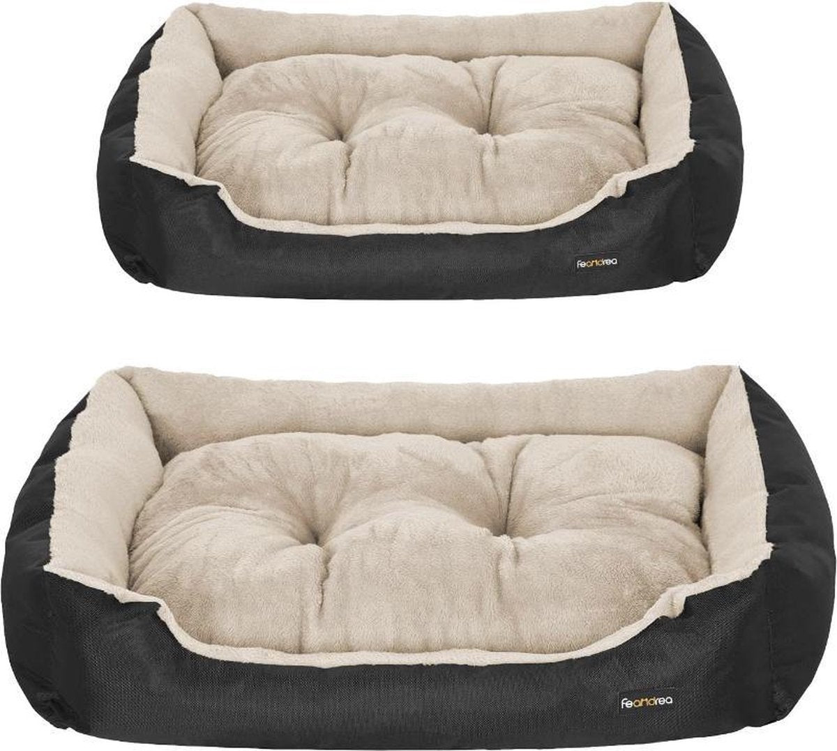 MIRA Home - Hondenmand - Kattenmand - Dieren - Kunststof - Zwart/wit - 65x55x20 cm