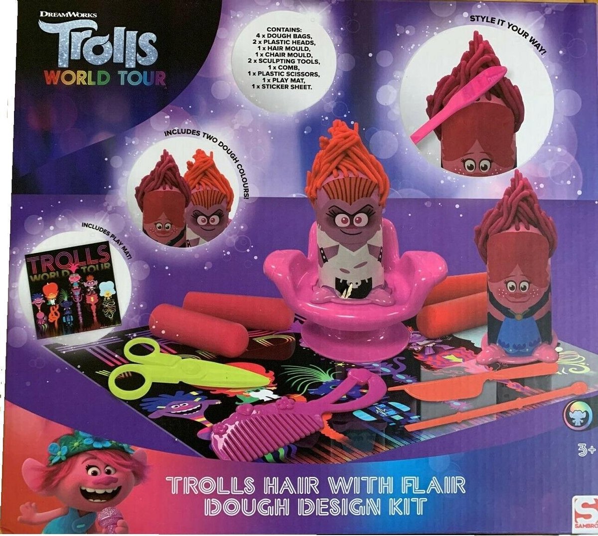 Trolls World Tour haardesign Klei set - Maak je eigen Trolls kapsel - Top Cadeau