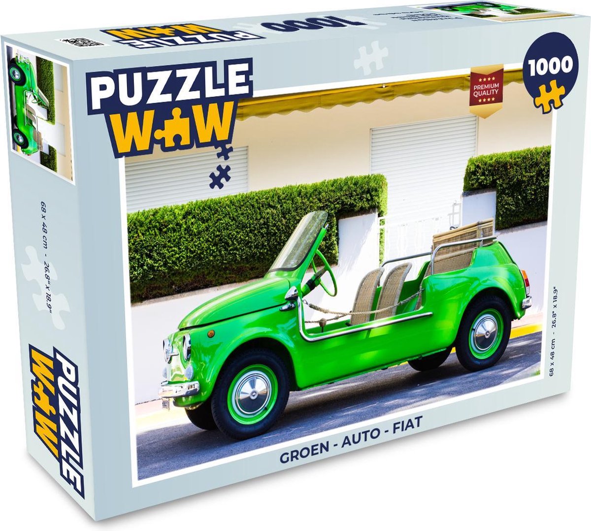 Puzzel Groen - Auto - Fiat - Legpuzzel - Puzzel 1000 stukjes volwassenen