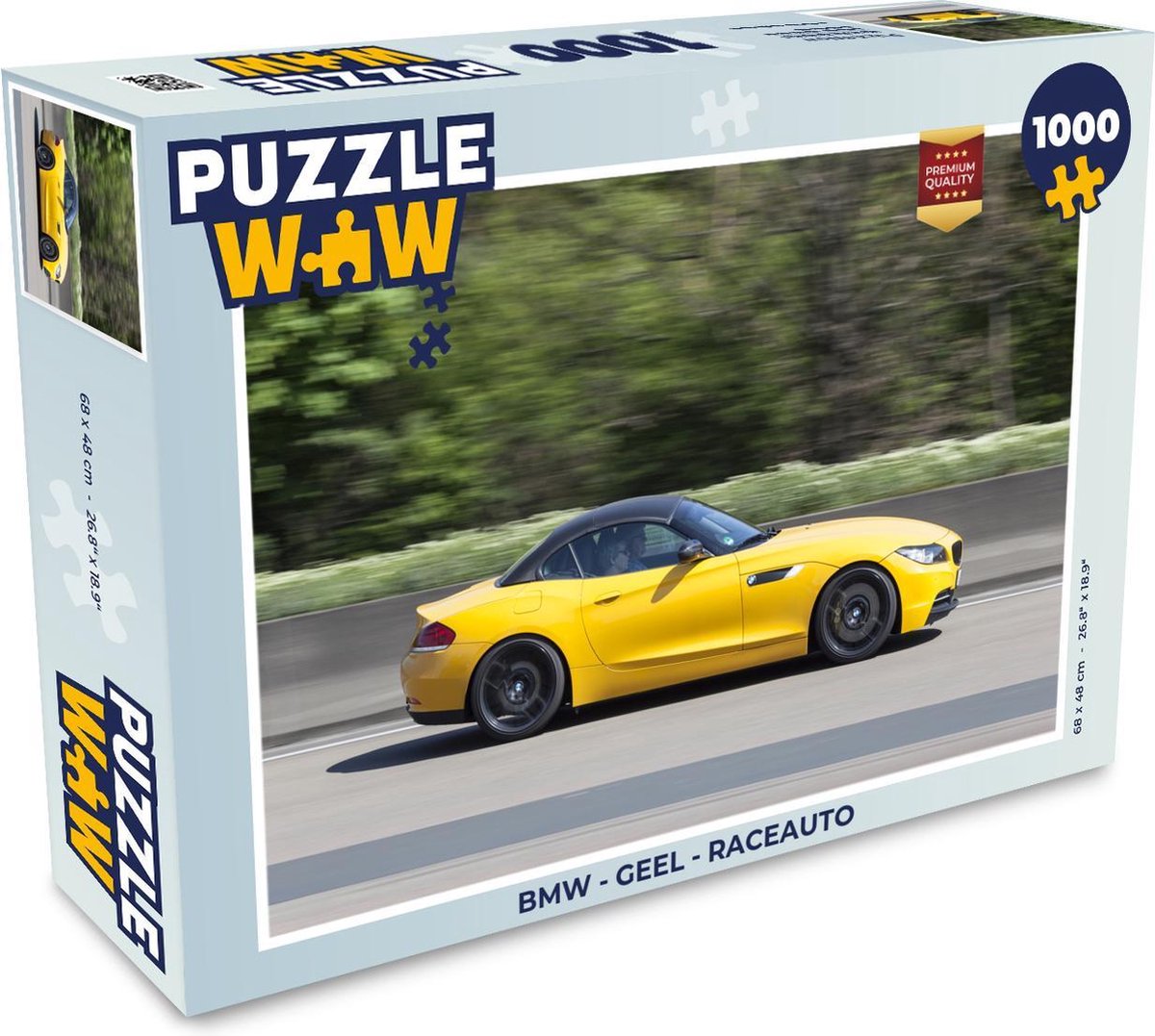 Puzzel BMW - Geel - Raceauto - Legpuzzel - Puzzel 1000 stukjes volwassenen