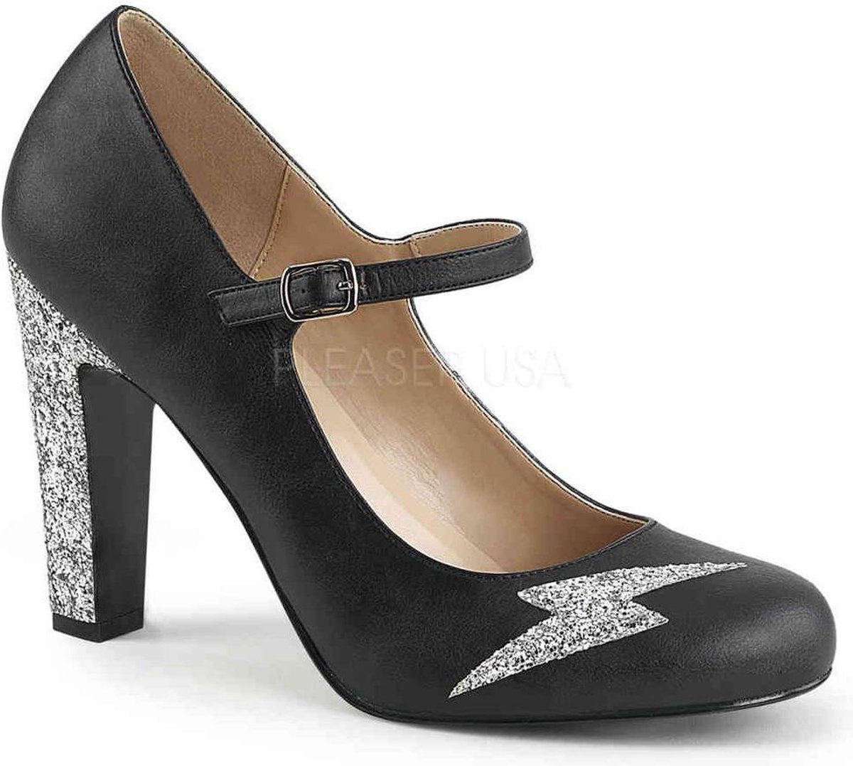 Pleaser Pink Label Hoge hakken -44 Shoes- QUEEN-02 Zwart