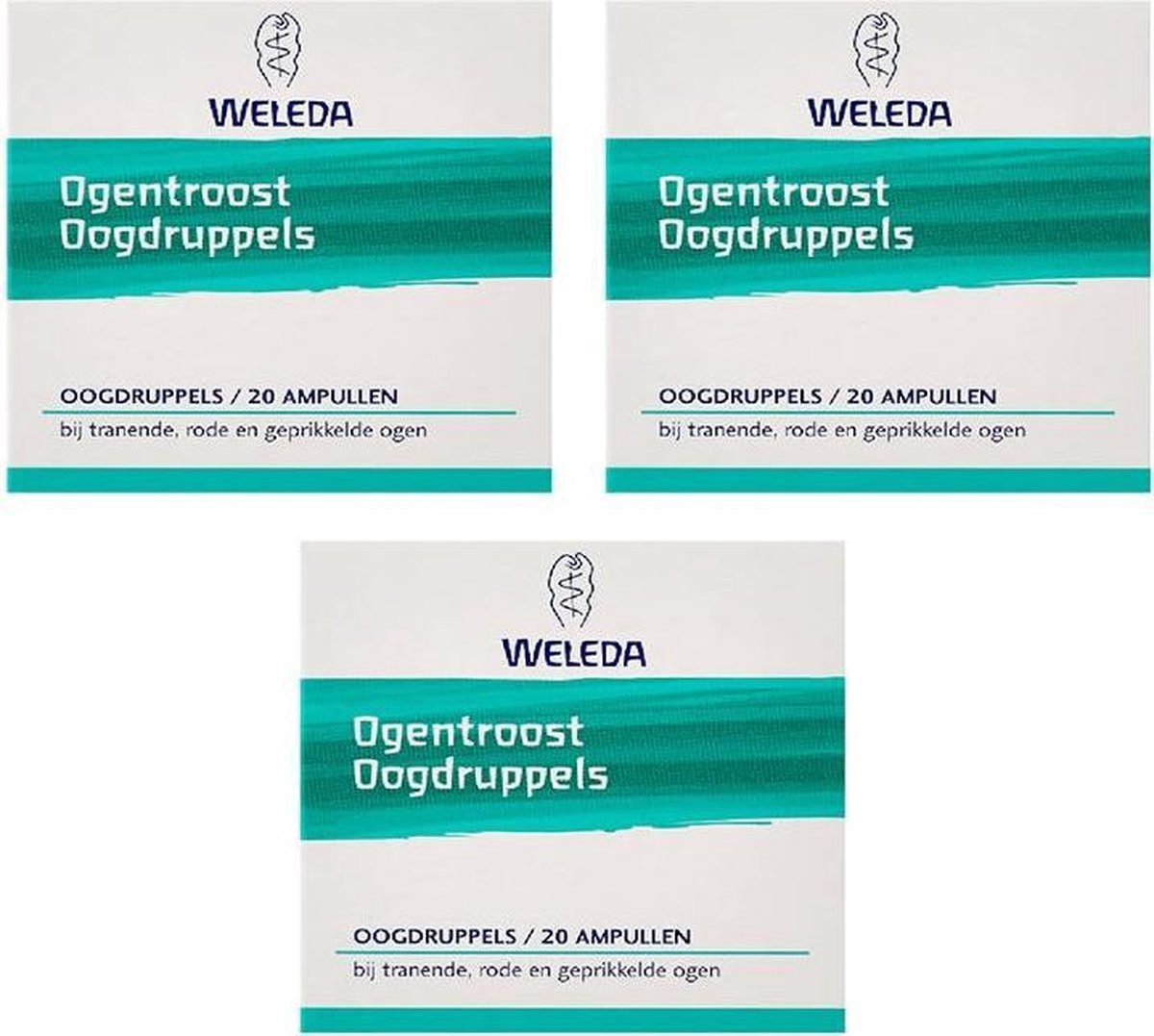 3x Weleda Oogdruppels Ogentroost 20 ampullen