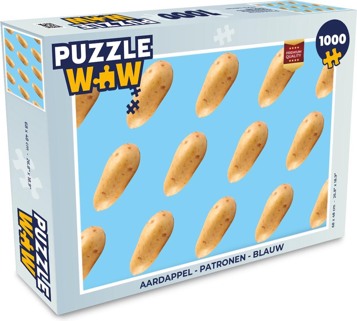 Puzzel - Puzzel 1000 stukjes volwassenen - Aardappel - Patronen - Blauw - Legpuzzel