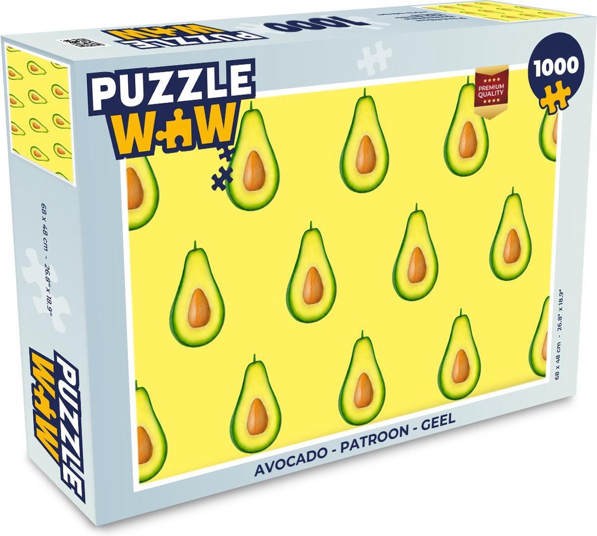 Puzzel - Puzzel 1000 stukjes volwassenen - Avocado - Patroon - Geel - Legpuzzel