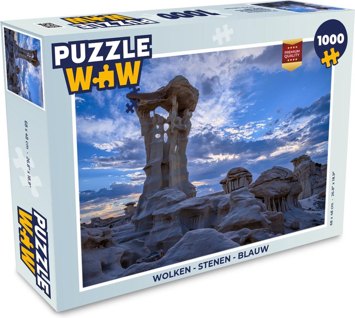 Puzzel Wolken - Stenen - Blauw - Legpuzzel - Puzzel 1000 stukjes volwassenen