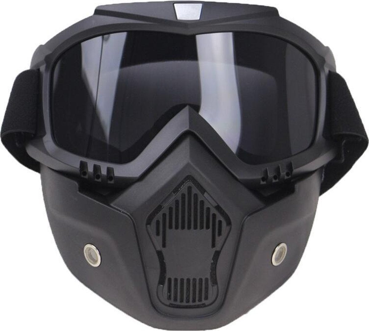 Bril en masker - Zwart - Motor - Scooter - Ski - Smoke design - Multifunctioneel