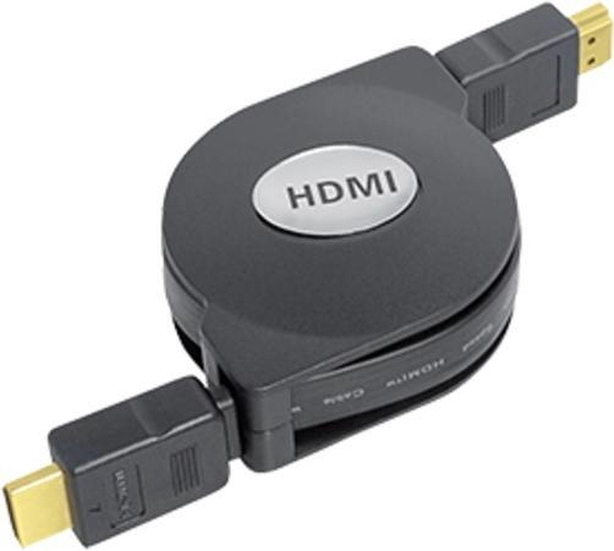 Transmedia Uittrekbare HDMI kabel - versie 1.4 (4K 30Hz) / zwart - 1 meter