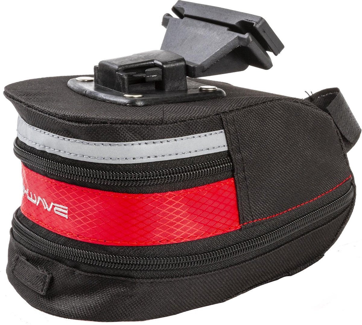 Zadeltas M-Wave Tilburg large met klikbevestiging - zwart/rood