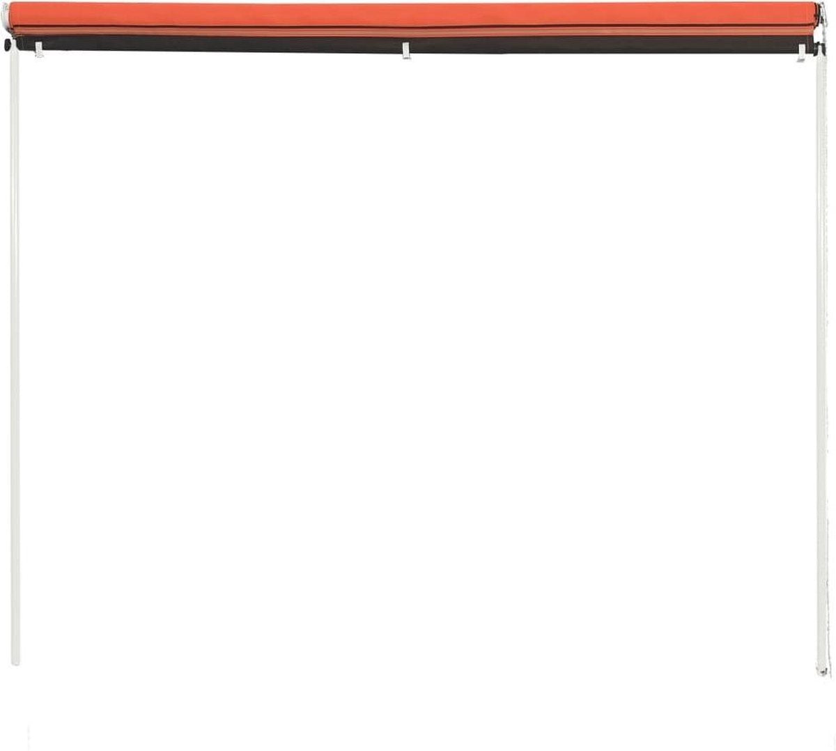 Luifel uittrekbaar 400x150 cm oranje en bruin
