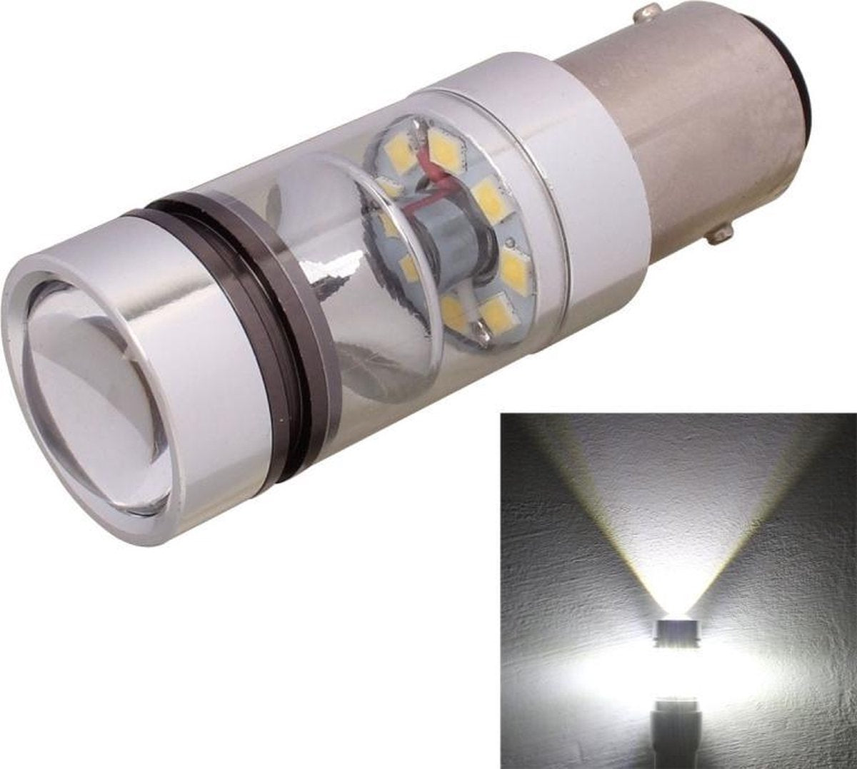 1157 / BAY15D 850LM 100W LED wit licht auto achter remlicht lamp