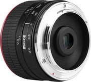 Meike 6.5mm 2.0 MILC Groothoeklens type ''fish eye'' Zwart