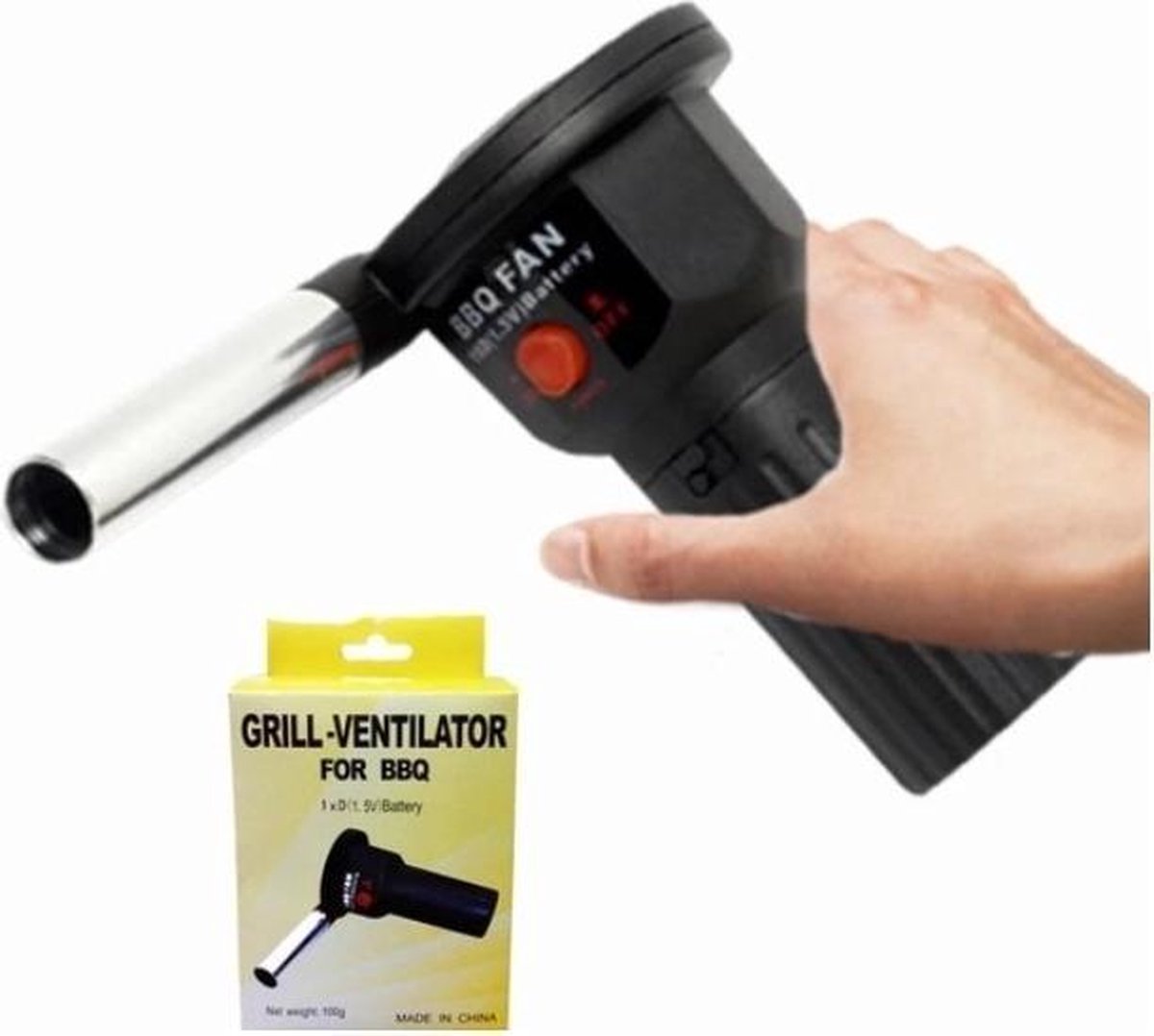 Ariko Barbecue aanjager - barbecues blower - BBQ ventilator - BBQ electrische ventilator- BBQ blazer - electrisch - batterij inbegrepen