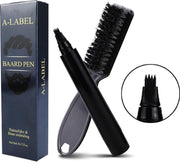 Baard pen zwart + INCLUSIEF BORSTEL - Cadeau - Baardpen - Beard pen - baardstift - baardborstel - baard pen - baardgroei - beardkit - wenkbrauw stift - zwart