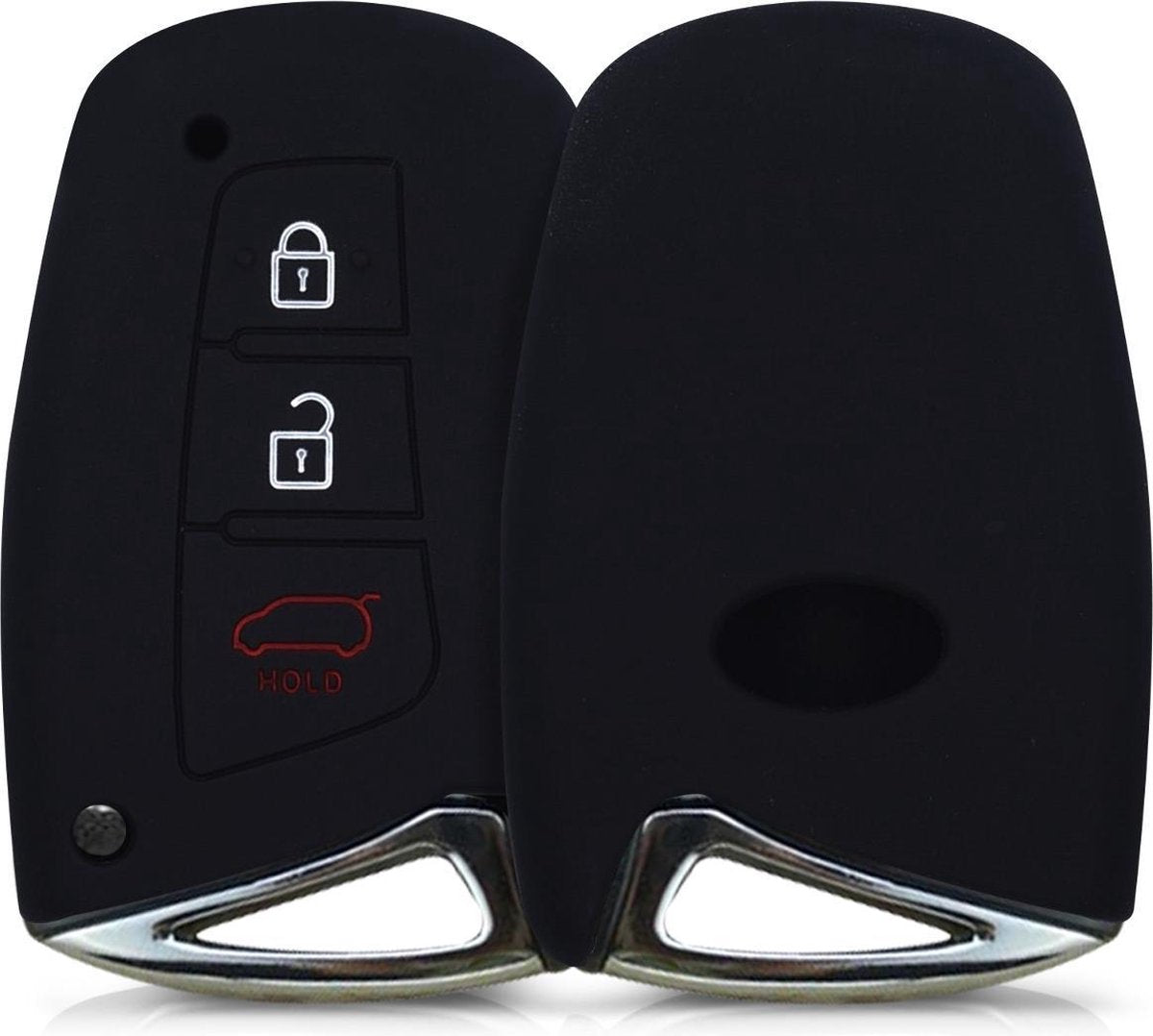 kwmobile autosleutelhoes voor Hyundai 3-knops Smartkey autosleutel - Siliconen beschermhoes in zwart