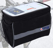 FYTZE Stuurtas - Afneembare Fietstas Stuur Met Smartphone / Telefoon Houder & Kaartlezer (Kaarthouder)  - Afneembaar - Waterproof - Zwart