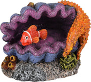 Aquarium decoratie Leto schelp + vis - 12 x 8 x 9 cm