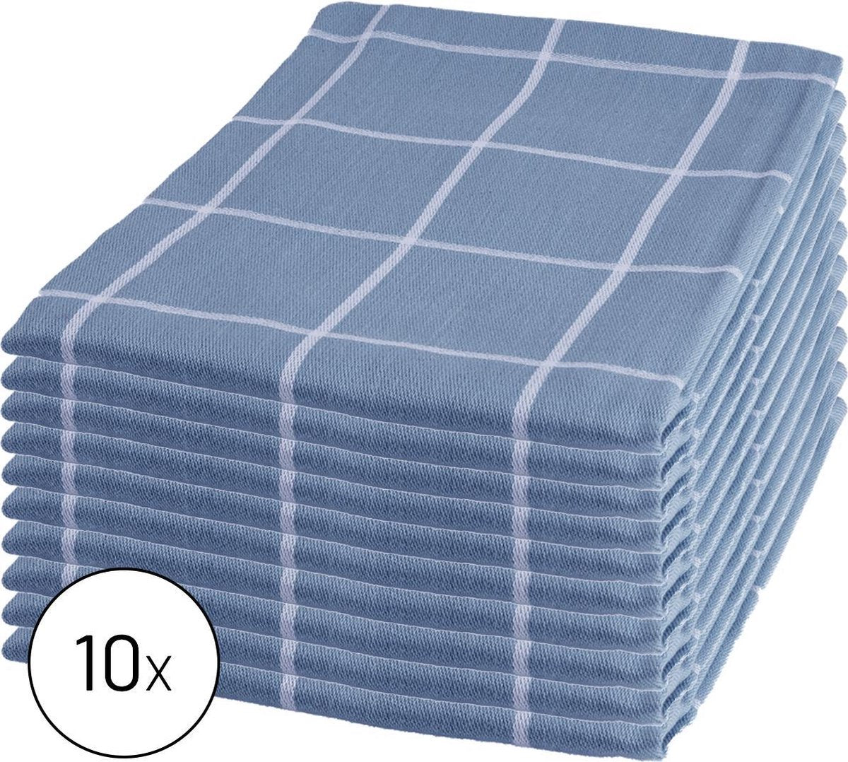 Byrklund Set Blauw - 10x Theedoek 50x70cm