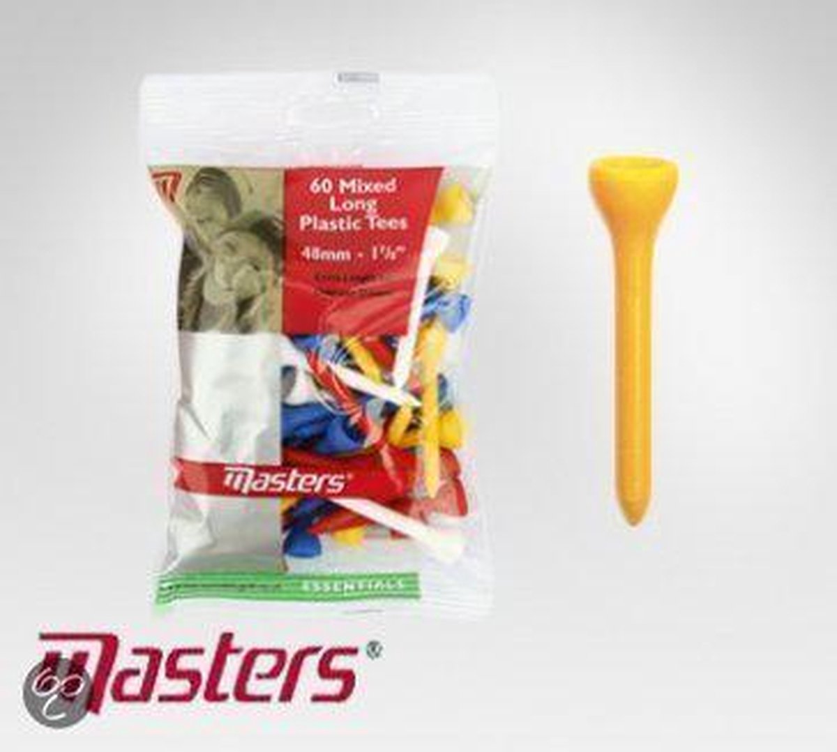Masters - Plastic Tees 2 1/8" Mixed colors 40 stuks
