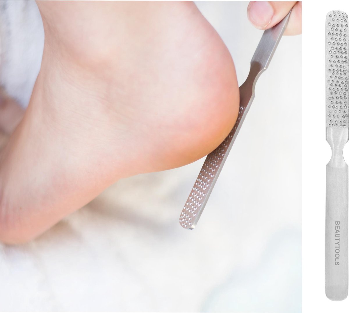 BeautyTools Professioneel Metaal Voetvijl – Eeltvijl / Voetrasp / Eeltverwijderaar voor Pedicure - Dubbelzijdig 15 cm (Grove en fijne kant) - (NF-1086)