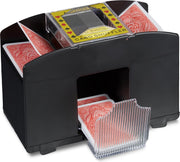relaxdays kaartenschudmachine 4 decks - automatisch kaartenschudder - elektrisch - zwart